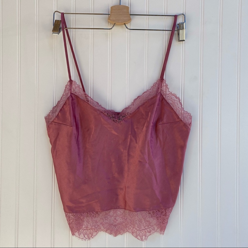 Victoria Secret Pink Silk Lace Tank Top